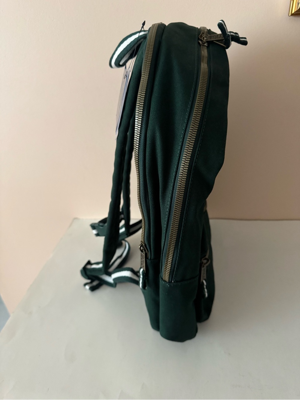 Polo Ralph Lauren Embroidered Bear & Dog Forest Green Backpack. New - Picture 7 of 10